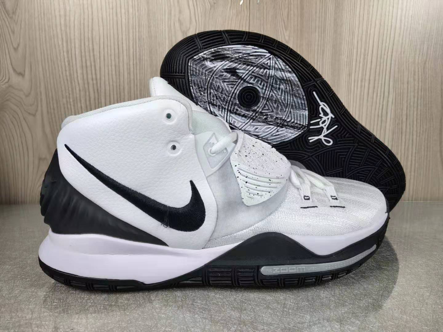2019 Men Nike Kyrie Irving 6 White Black Grey Shoes - Click Image to Close
